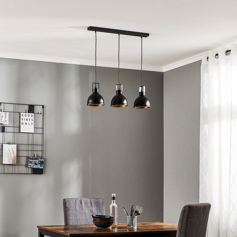Euluna Hängeleuchte Trial LED Pendelleuchte dimmbar schwarz gold 3-flammig 60cm - 5907554418235