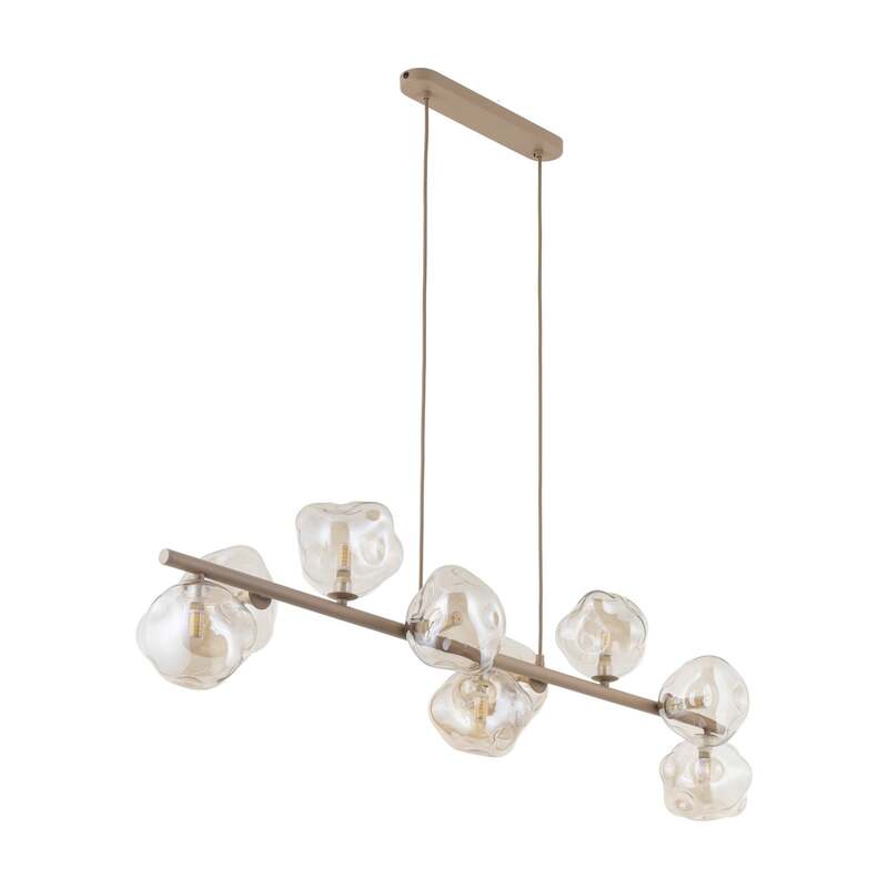 TK-Lighting Hängeleuchte Lava LED Pendelleuchte 9-flammig dimmbar beige 116x33cm - 5906135111107