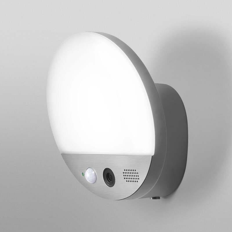 OSRAM SMART+ Außenwandleuchte ROUND LED Gartenlampe Kamera Sensor grau IP44 - 4099854474910