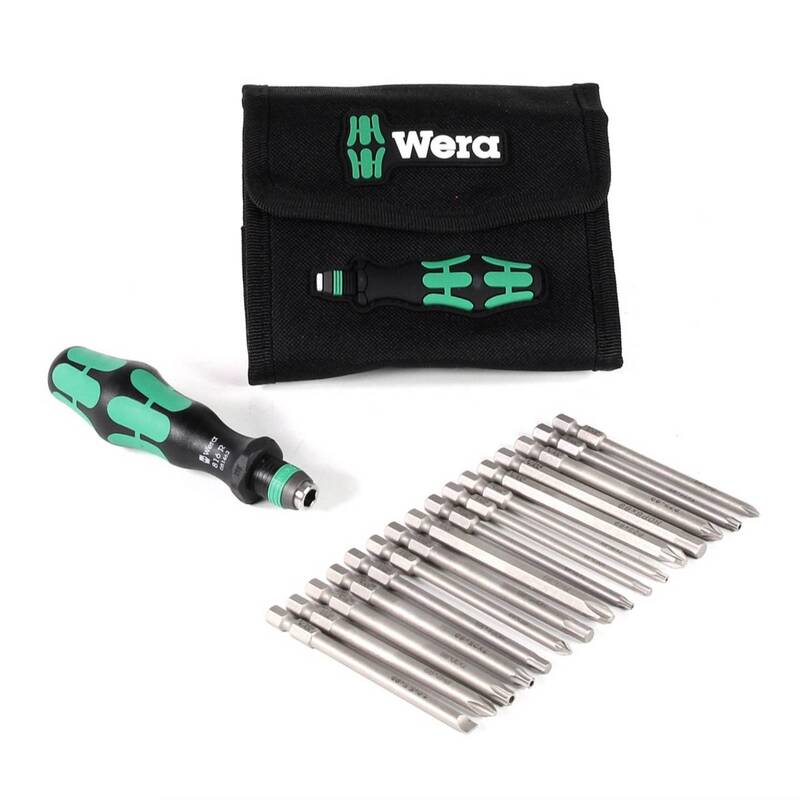 Wera Bit-Schraubendreher Kraftform Kompakt KK 60 17-tlg. mit Tasche 1/4" 6,3mm - 4013288096289