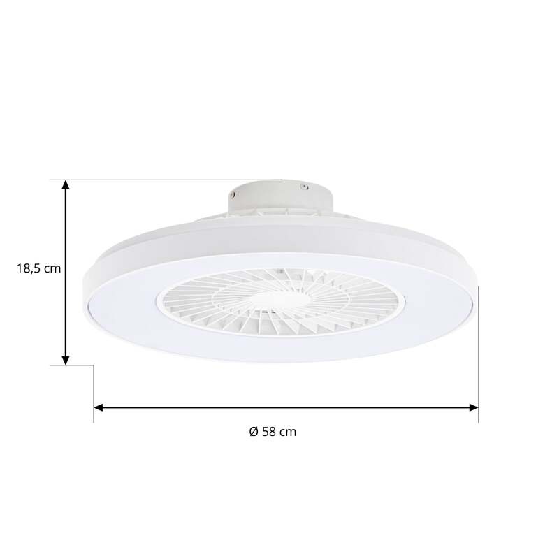 Lindby Deckenventilator Teleo LED Smart Home Tuya App weiß Ø58cm Fernbedienung - 4255830911736
