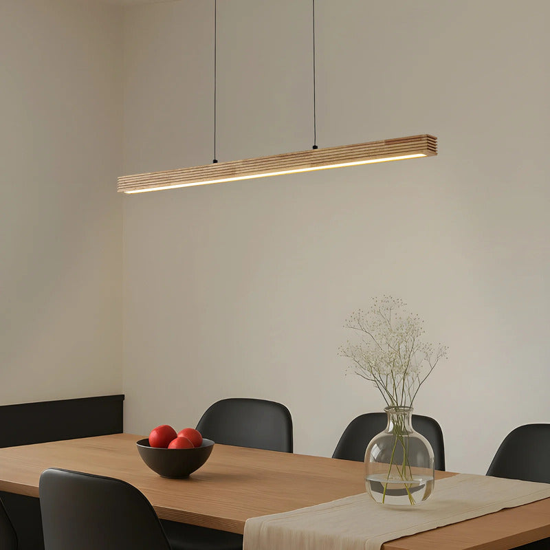 Lucande Hängeleuchte Emara LED Pendelleuchte dimmbar Eiche hellbraun schwarz - 0000010040464