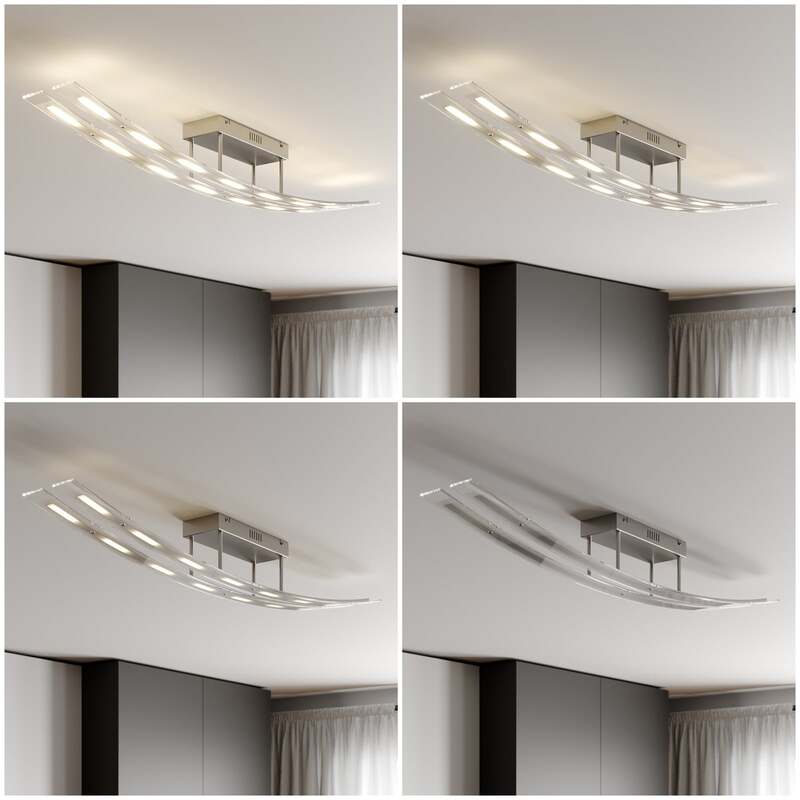 Lindby Deckenleuchte Deckenlampe LED Jarda Glas dimmbar warmweiß Wohnzimmer862 - 4251096526950