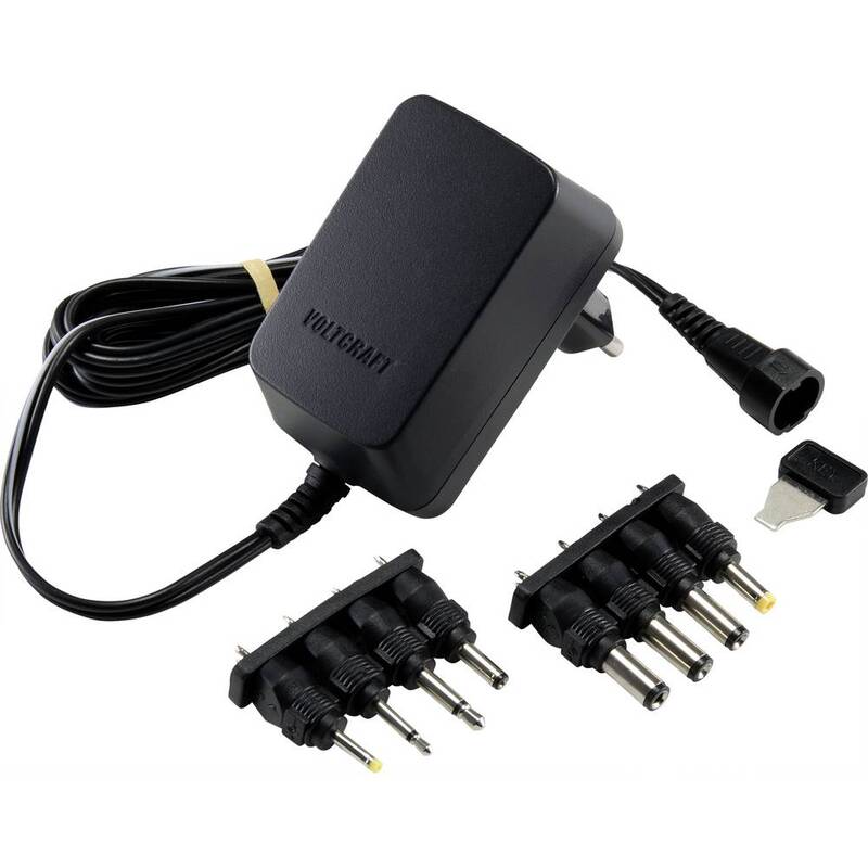 Voltcraft Steckernetzteil einstellbar 3V 4.5V 5V 6V 7.5V 9V 12V 0.6A 7.2W - 4064161042053