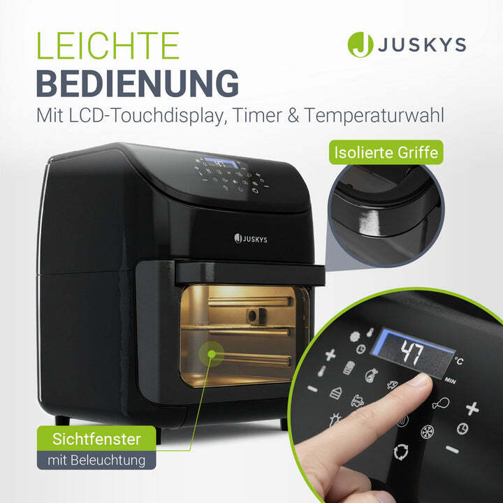 Heißluftfritteuse 12L Airfryer Fritteuse mit 10 Programmen schwarz Zubehör 1700W - 4262437185965