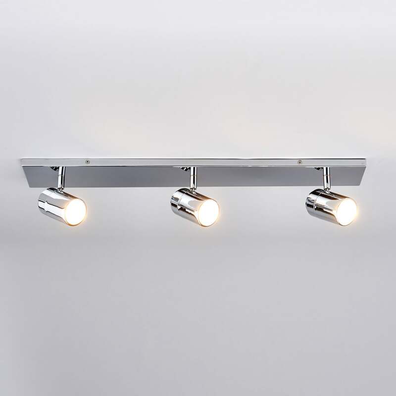 Lindby Deckenleuchte Dejan LED Lampe 3-flg dimmbar chrom IP44 65x9cm Badezimmer - 6291106550887