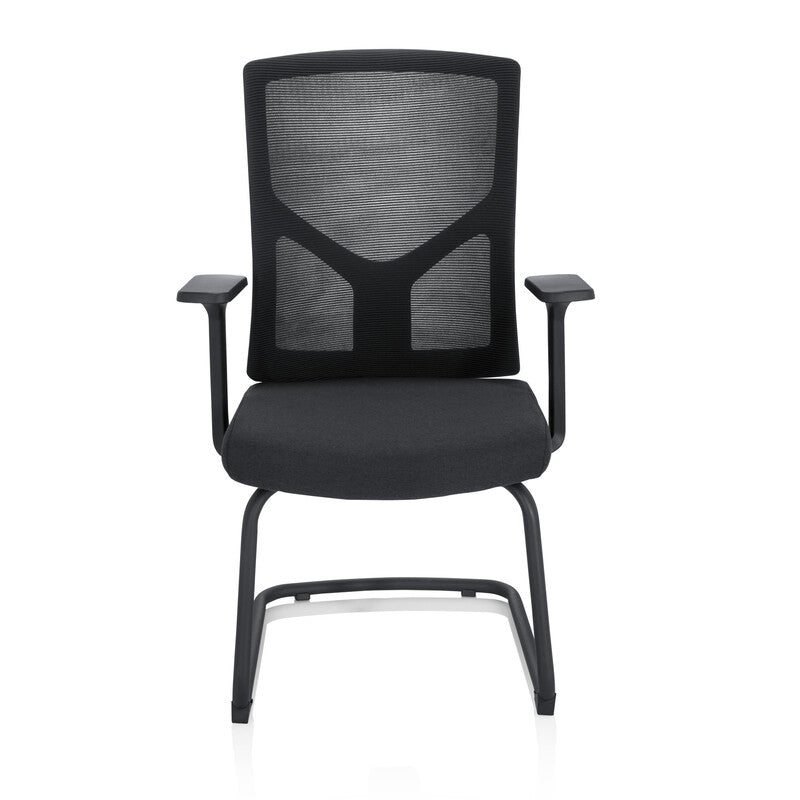hjh OFFICE Besucherstuhl Konferenzstuhl Stuhl schwarz Armlehne BRETON - 4064323014690