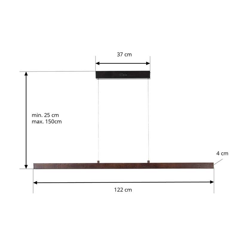 Lucande Pendelleuchte Hängelampe LED Nihalo walnuss dimmbar CCT höhenverstellbar - 4255830903120
