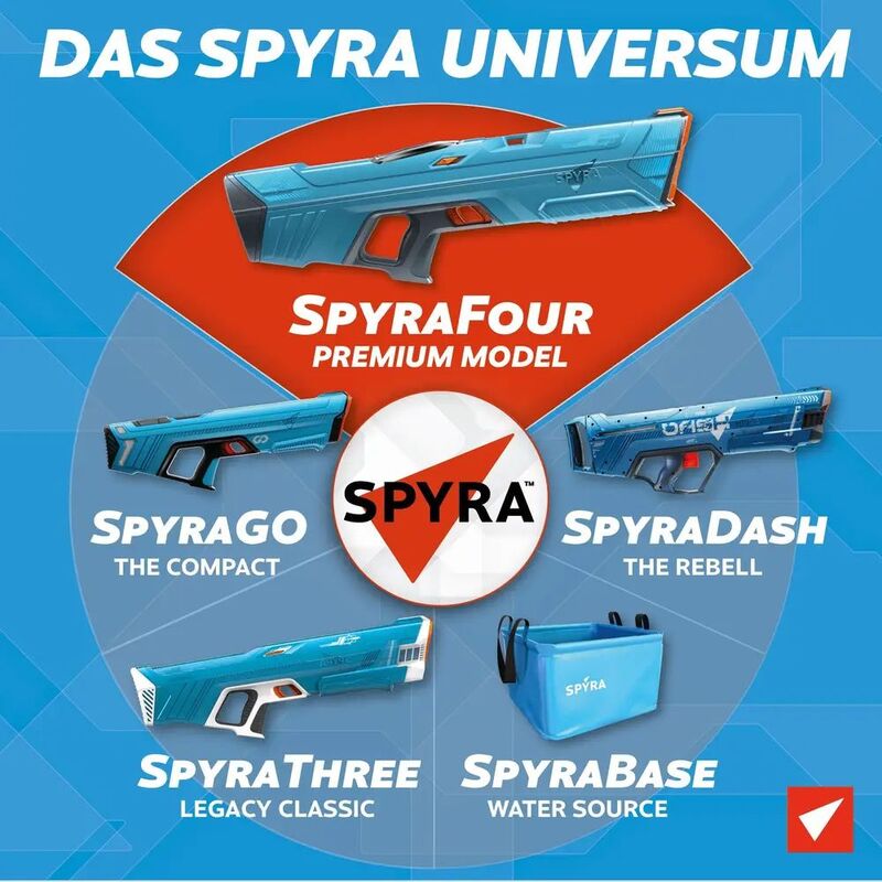 SPYRA Electric Water Blaster  Outdoor Squirt Gun for Pool Games  SpyraFour  Red - 4260747380704