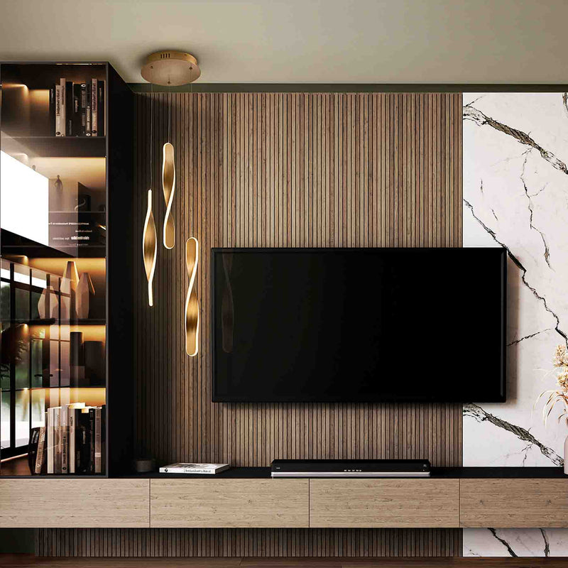 LED-Hängeleuchte Twist 3-fl. goldfarben Alu Metall Acryl dimmbar 41 cm Schuller - 8435435338862