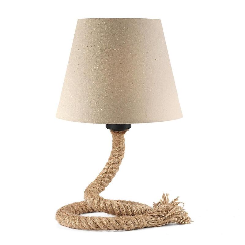 Euluna Tischleuchte Mauli LED Lampe Leuchte aus Seil und Stoff creme beige - 8030626534827