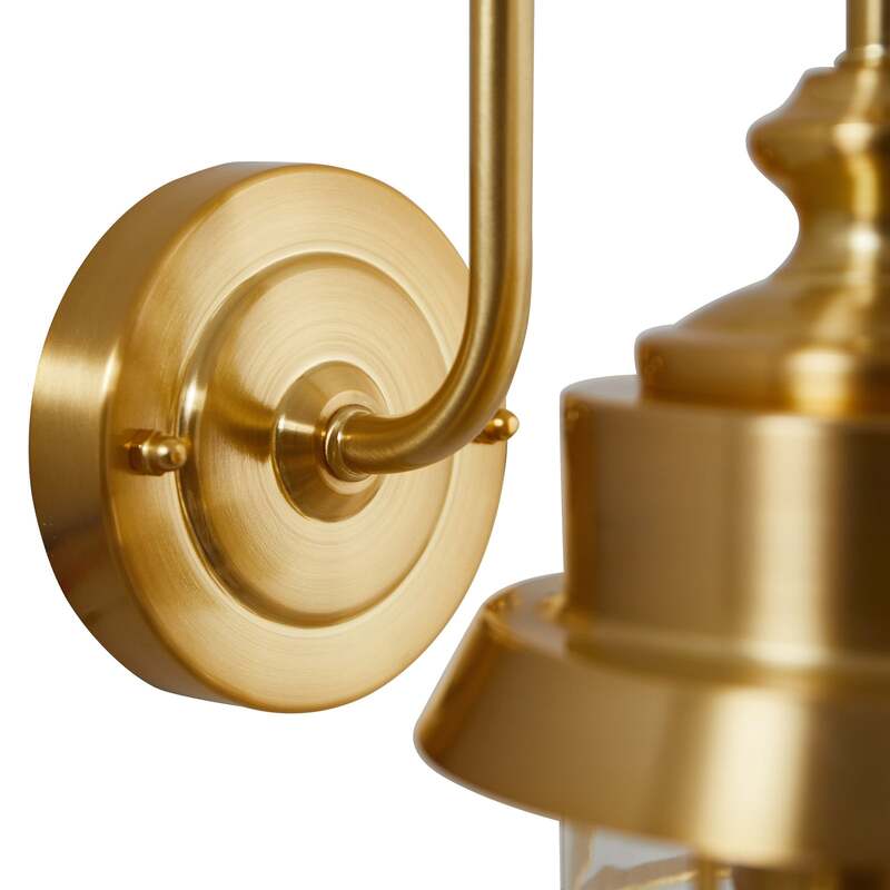 Lindby Außenwandleuchte Adalie messingfarben Edelstahl IP44 dimmbar 15W E27 - 4251911786705