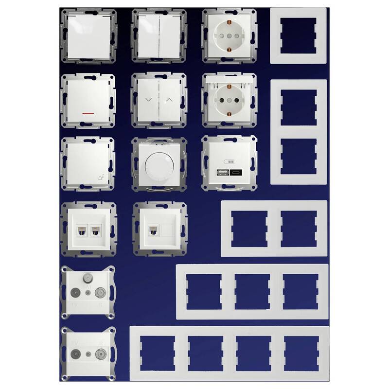Schneider Electric Rollladenschalter Asfora EPH1370521D 250VAC 10A Weiß IP20 - 3606486875582