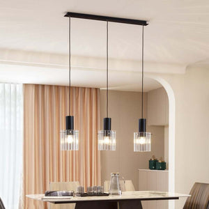 B-Ware Lucande Hängeleuchte Pendelleuchte Eirian Glas 3-flammig schwarz 90 cm Lampe119