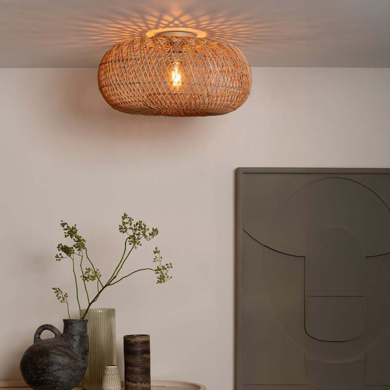 GOOD & MOJO Deckenleuchte Arizona LED E27 Bambus Lampe Leuchte natur Ø 50 cm - 8716248097130