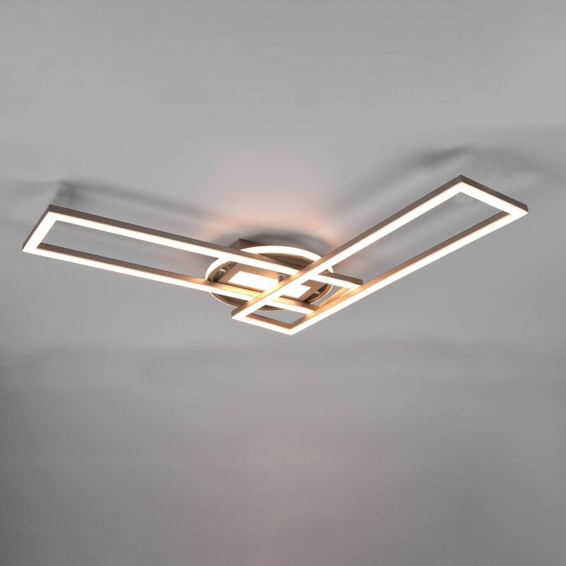 Reality Leuchten Deckenleuchte Lampe LED Twister drehbar Fernbedienung nickel ma - 4017807540451