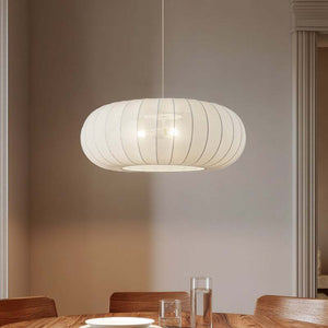 B-Ware Lindby Hängeleuchte Pendelampe Helin weiß Textil Ø 70 cm 3 x E27 LED Leuchte