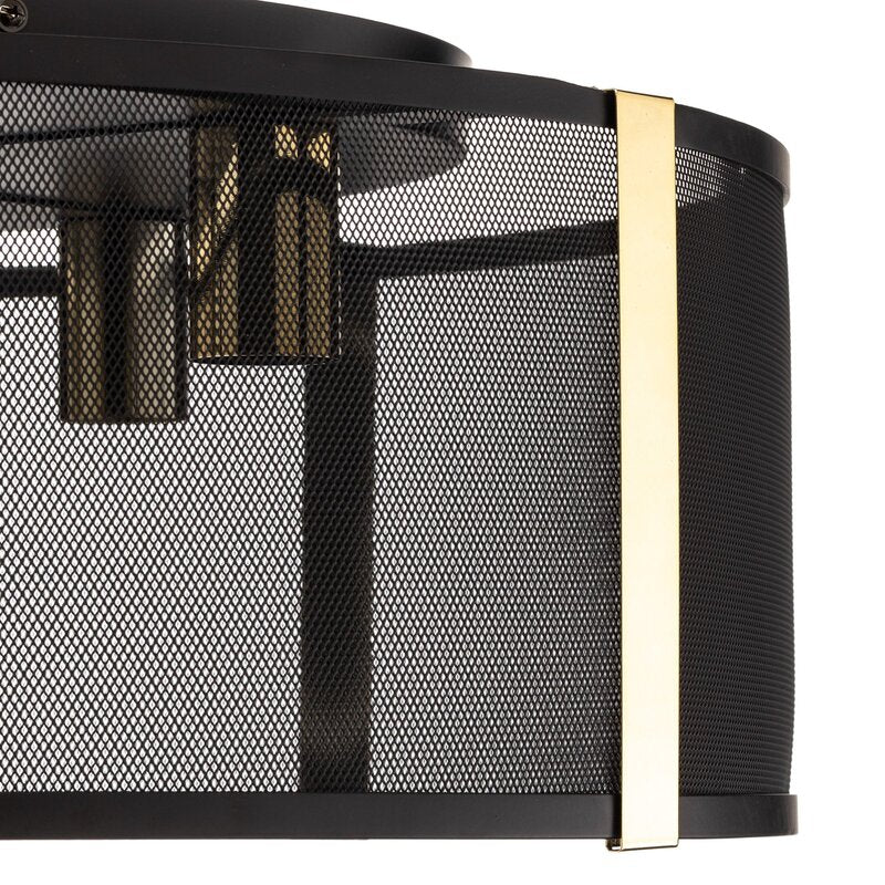 Luminex Deckenlampe Leuchte Lavinia gold schwarz Streifen fünfflammig E27 - 5907565941487