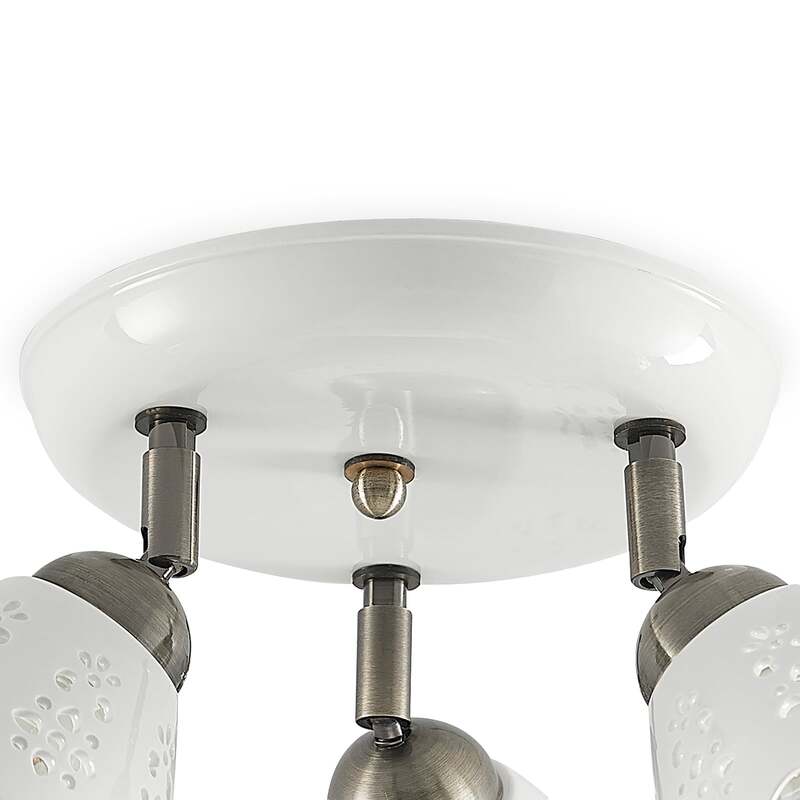 Lindby Deckenstrahler Efgenia LED Strahler 3-flg dimmbar Keramik bronze Ø 40 cm - 4251911704549
