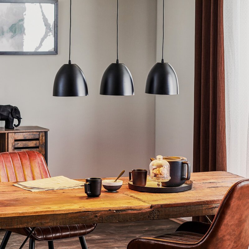 EMIBIG LIGHTING Pendelleuchte Lenox Hängeleuchte Lampe dreiflammig schwarz/gold - 5901738917934