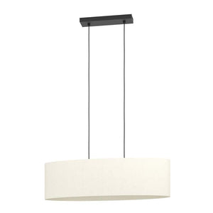 B-Ware Hängeleuchte Febres 78 cm schwarz/weiß Stoff dimmbar von Eglo