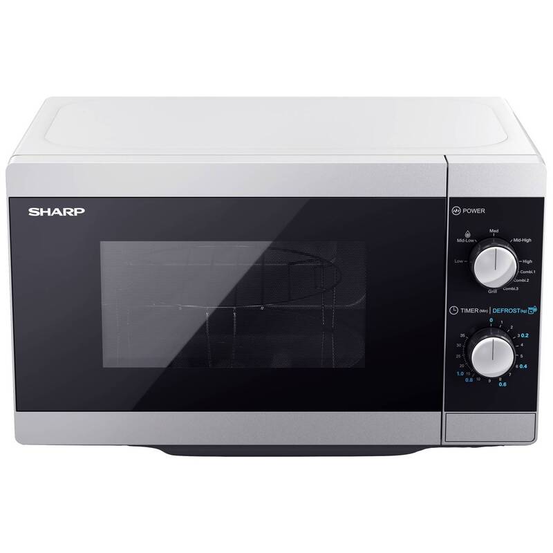 Sharp Mikrowelle Schwarz Silber 800 W 230 V 20 l Drehteller und Grillgestell - 4974019966496