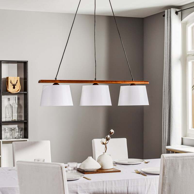 Euluna Hängeleuchte Sweden Hängeleuchte Lampe dreiflammig E27 nussbaum eiche - 5907687435185