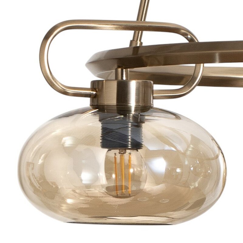 Lucea Rolan Hängeleuchte Pendelleuchte Glas messingfarben Ø 56 cm 3-flammig E27 - 8698525683222