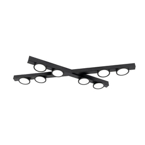 B-Ware Lucande Deckenleuchte Kellino schwarz 8-flammig GU10 Deckenlampe Lampe Leuchte