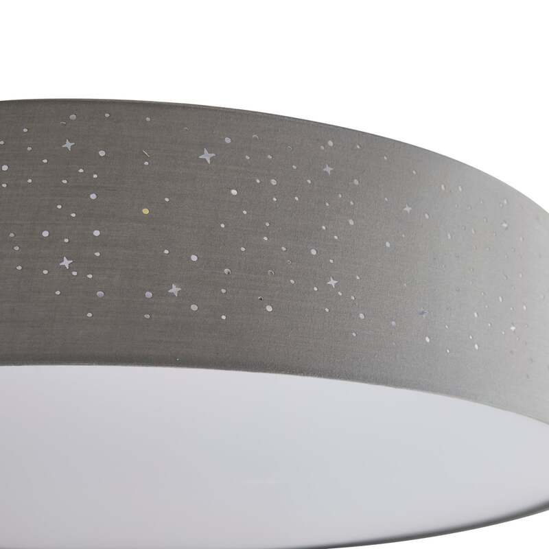 Lindby Deckenlampe Deckenleuchte Ellamina LED hellgrau Textil Wohnzimmerlampe - 4251096586596