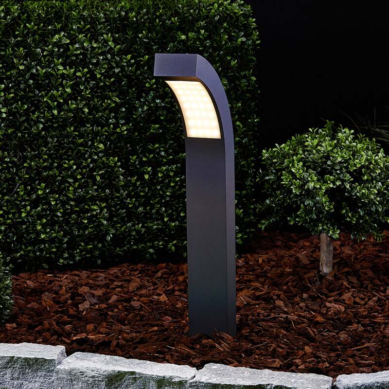 Lucande LED Sockelleuchte Gartenleuchte Lennik anthrazit 60cm IP54 4,2W 450lm - 6291105702676