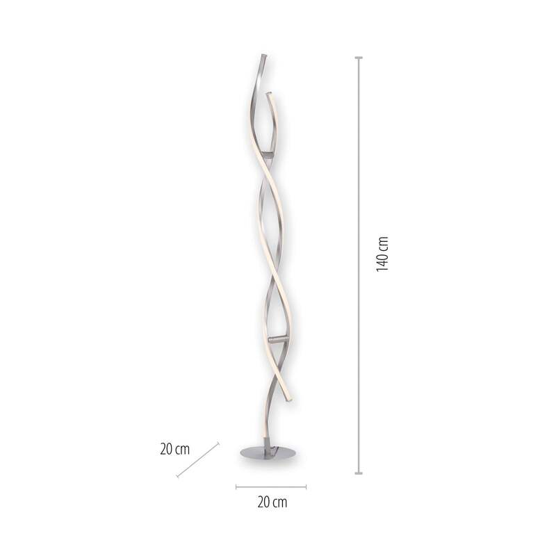 LOLA Smart Stehleuchte Swing LED Lampe dimmbar RGB Farbwechsel silber 140cm - 4043689978099