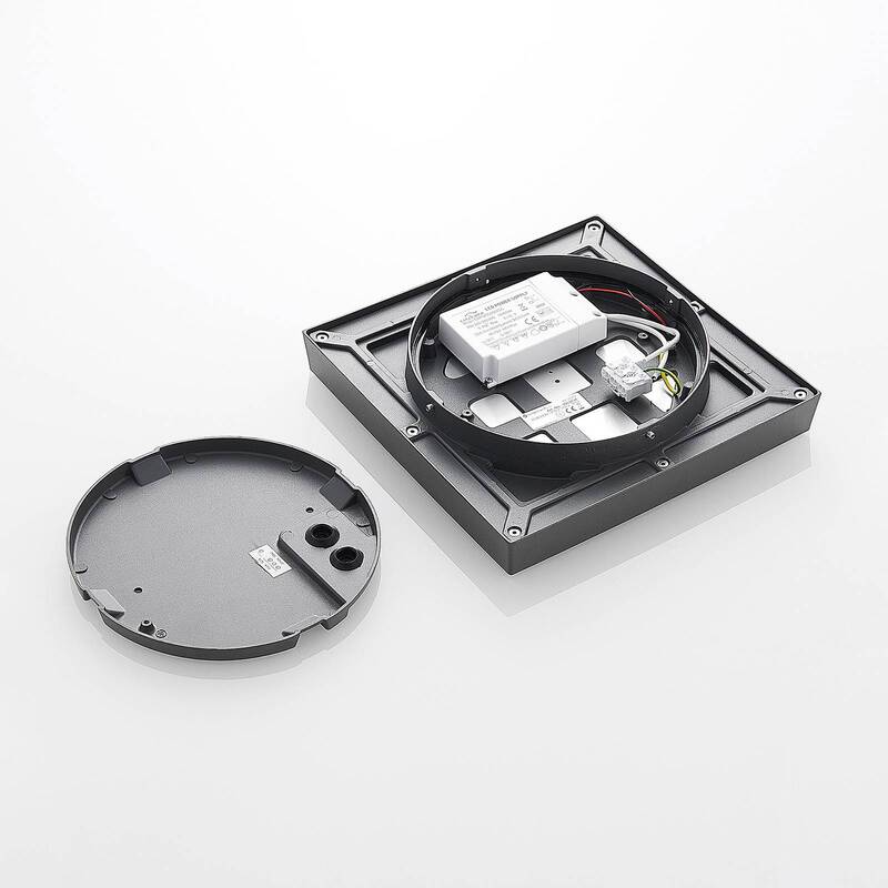 Lucande Deckenleuchte Außenlampe LED Birta dunkelgrau Aluminiumdruckguss IP54 - 4251096556087
