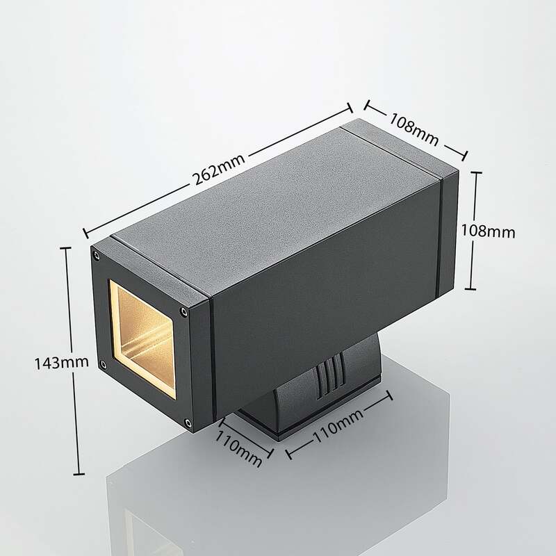 Lucande Stani Außenwandleuchte Wandleuchte Außenlampe 2-flammig E27 dunkelgrau - 4251096569353