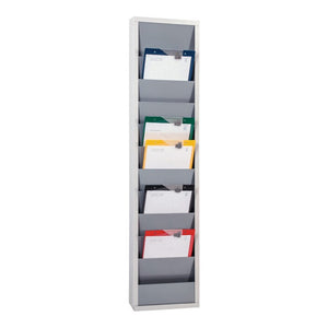 B-Ware Eichner Planungstafel Metall grau 315x1280mm DIN A4 Auftragstaschen Halter
