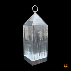 B-Ware Kartell Tischlampe Lantern LED Leuchte dimmbar recycelt transparent IP54 31cm