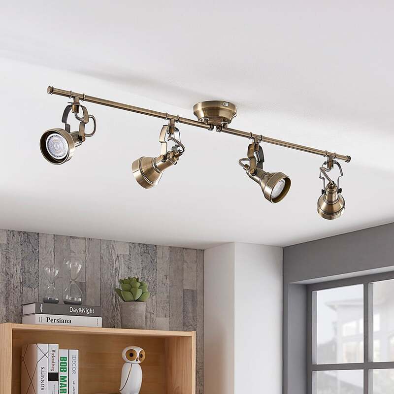 Lindby Deckenlampe Perseas LED Lampe 4-flg dimmbar altmessing 78cm IP20 15cm - 4251096502428
