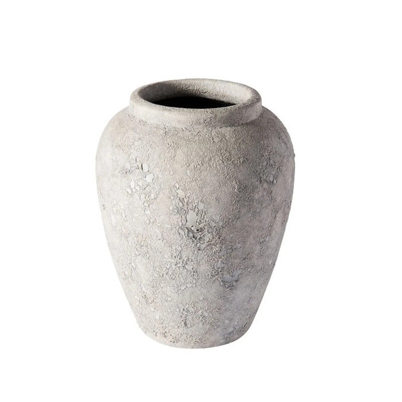 Muubs Krug Vase Gefäß Luna Steingrau 33x38cm Terrakotta Handgefertigt Mondkrater - 5713524044881