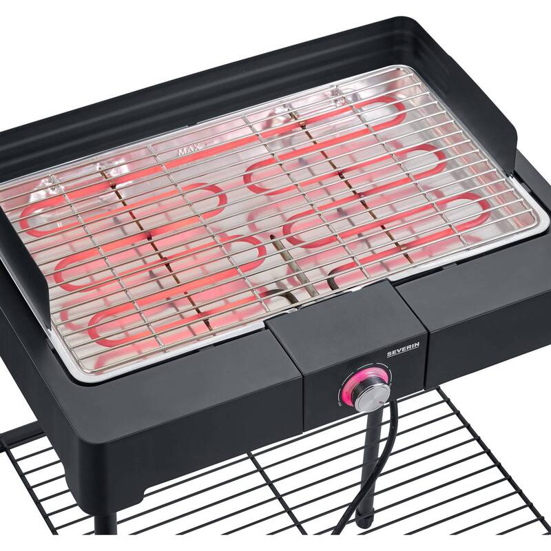 Severin Elektro Tischgrill PG 8566 Grillgerät mit Kontrollleuchte schwarz 2200W - 4008146040092