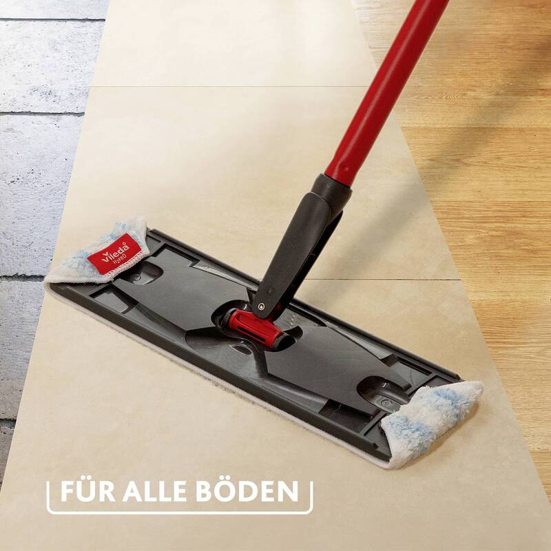 Vileda Bodenwischer H2PRO Flachwischer Mopp Reinigungsset 1,2l 60m² 132cm - 4023103251540