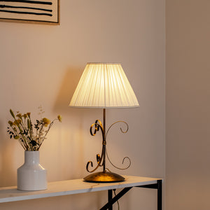B-Ware Tischleuchte Lampe Grande Odino Textil Bronze Creme Schalter Metall E27 LED 57cm
