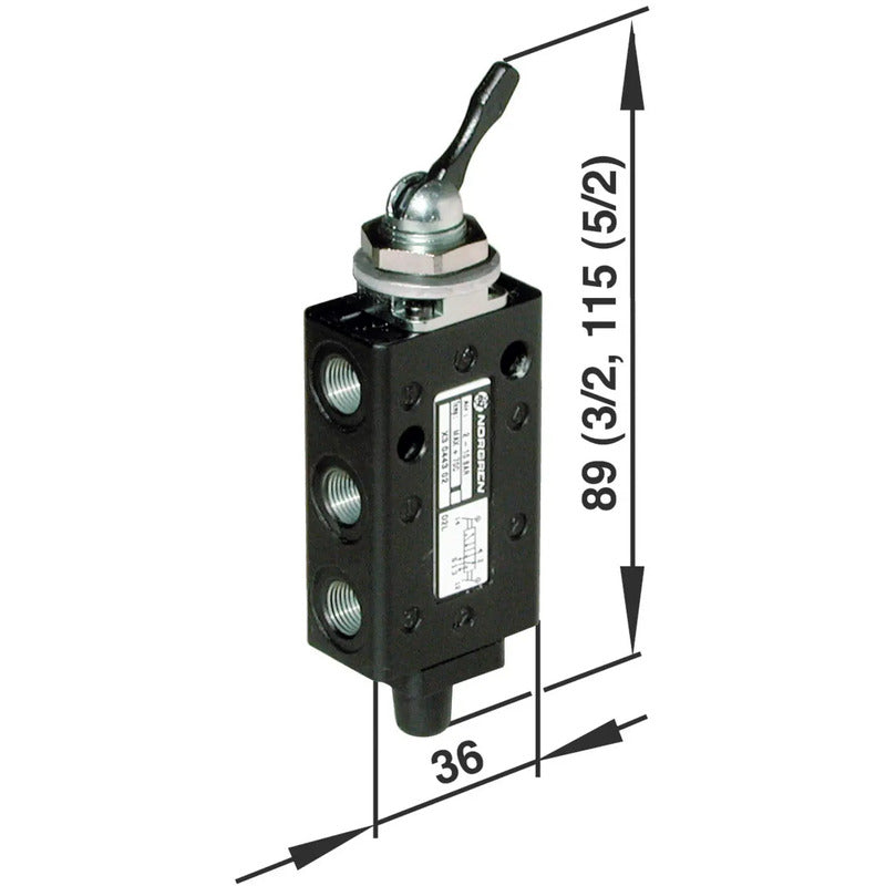 IMI NORGREN Pneumatik-Ventil mechanisch betätigt Aluminium G 1/8 10 bar - 4016138113402