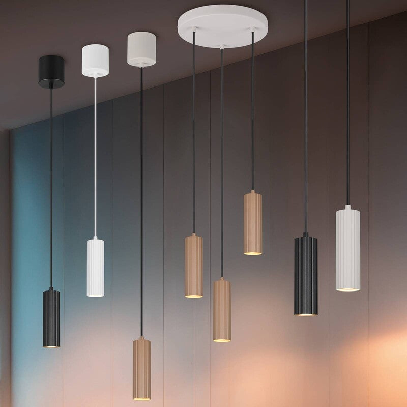 TRIO Pendelleuchte Hängeleuchte Soka GU10 3-flammig LED Lampe Metall coffee 28cm - 4017807670172