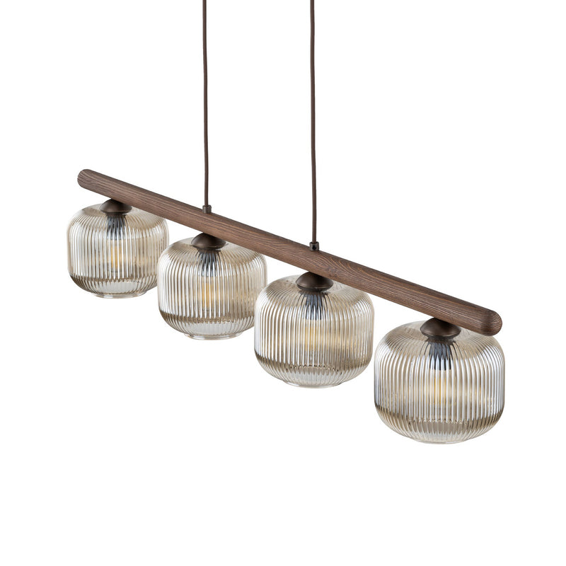 TK Lighting Pendelleuchte Hängeleuchte Salvia LED Lampe dimmbar braun 95x15cm - 5906135110704