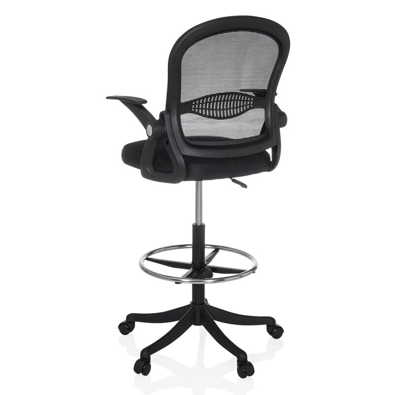 hjh OFFICE Counterstuhl Naluro Work Stoff Netzstoff abklappbare Armlehnen Stuhl - 4064323130895