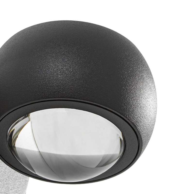 Lindby Außenwandleuchte Focra LED Gartenlampe Strahler schwarz IP54 940lm - 4255830910760