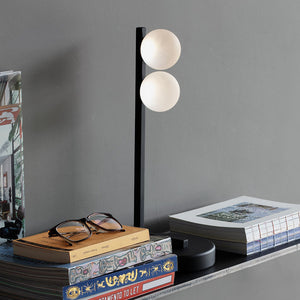 B-Ware Ideal Lux Tischlampe Tischleuchte Ping Pong LED Schwarz Glas Metall Opalglas