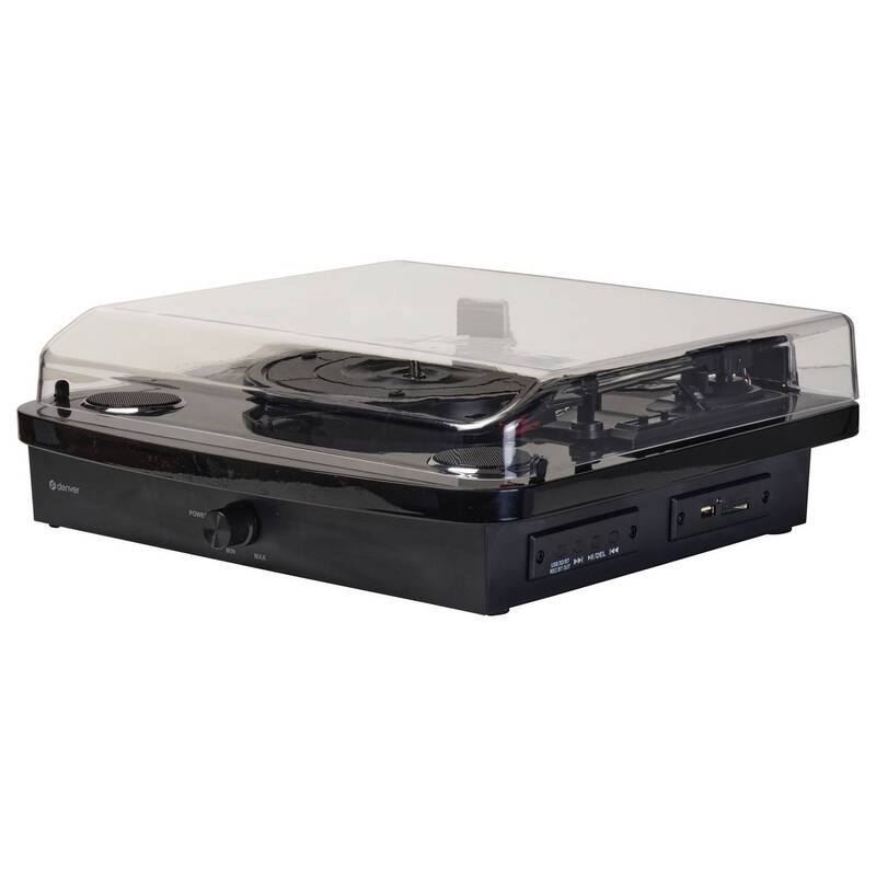 Denver Plattenspieler Riemenantrieb VPL-230B Retro Design Schwarz Bluetooth - 5706751068003