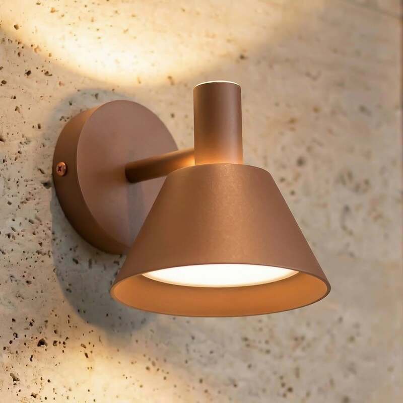 Lucande Außenwandleuchte Tabena LED Gartenleuchte Lampe braun IP54 16x17,5cm - 4255830908958