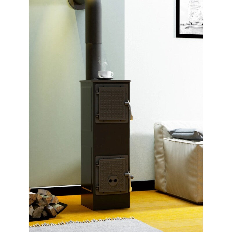 Accente Werkstattofen Toba 2.0 Heizgerät Stahl Schwarz 6 kW Keramott Brennraum - 4007876511872
